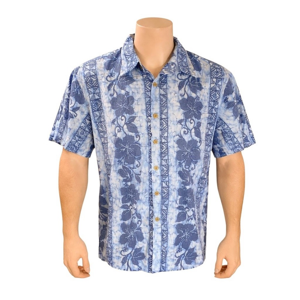 Cooke Street Hawaiian Aloha Shirt Large Hibiscus Tropical Flowers Reverse Print